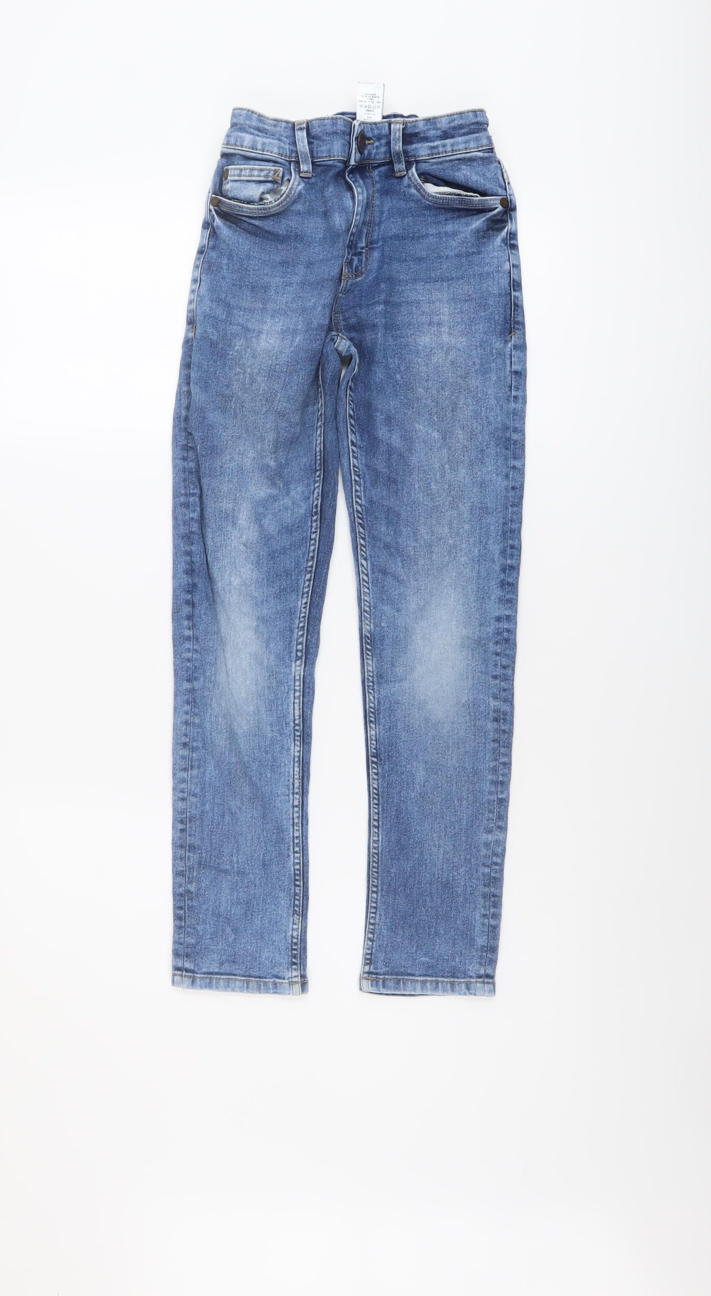 NEXT Boys Blue Cotton Skinny Jeans Size 11 Years Regular Button