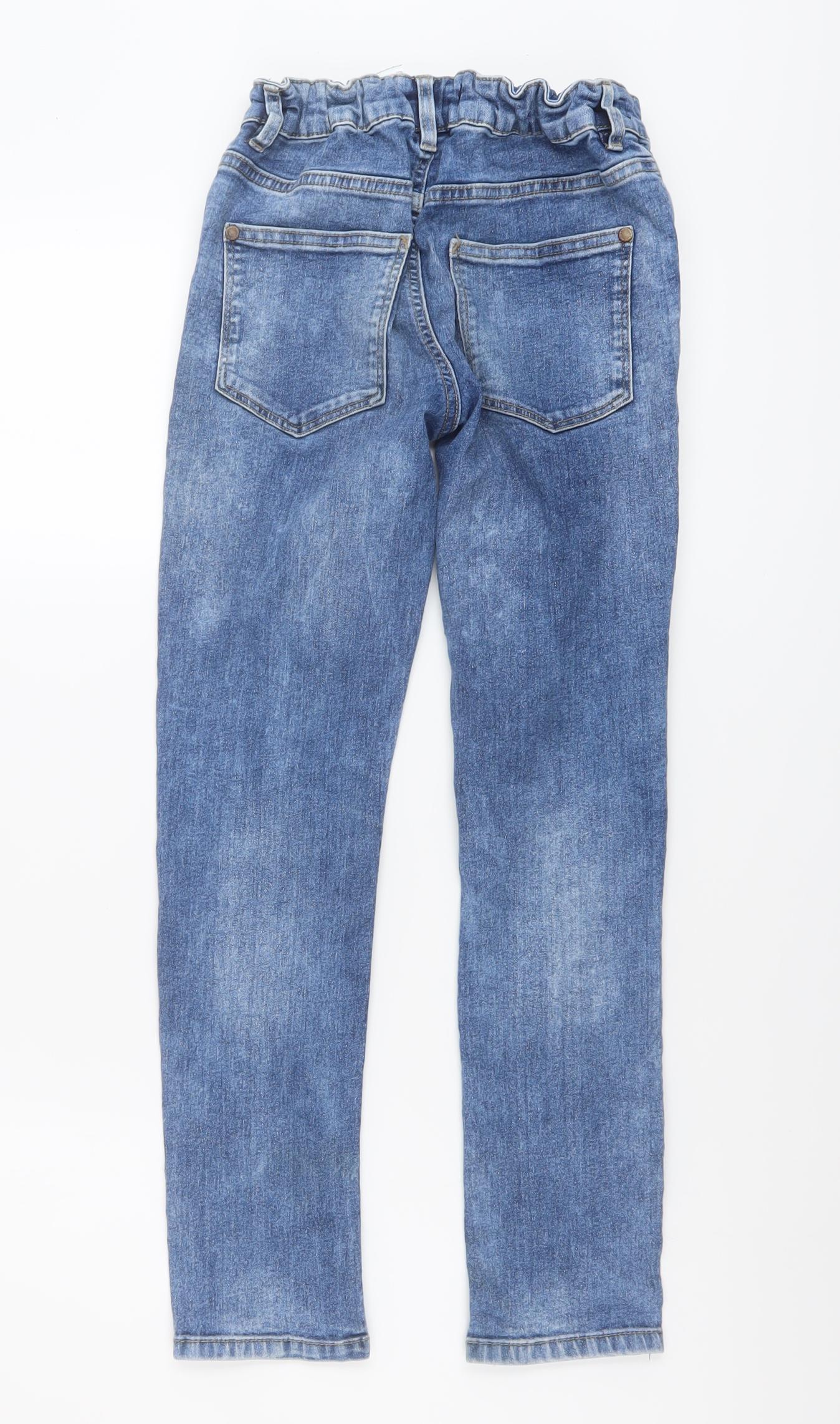 NEXT Boys Blue Cotton Skinny Jeans Size 11 Years Regular Button