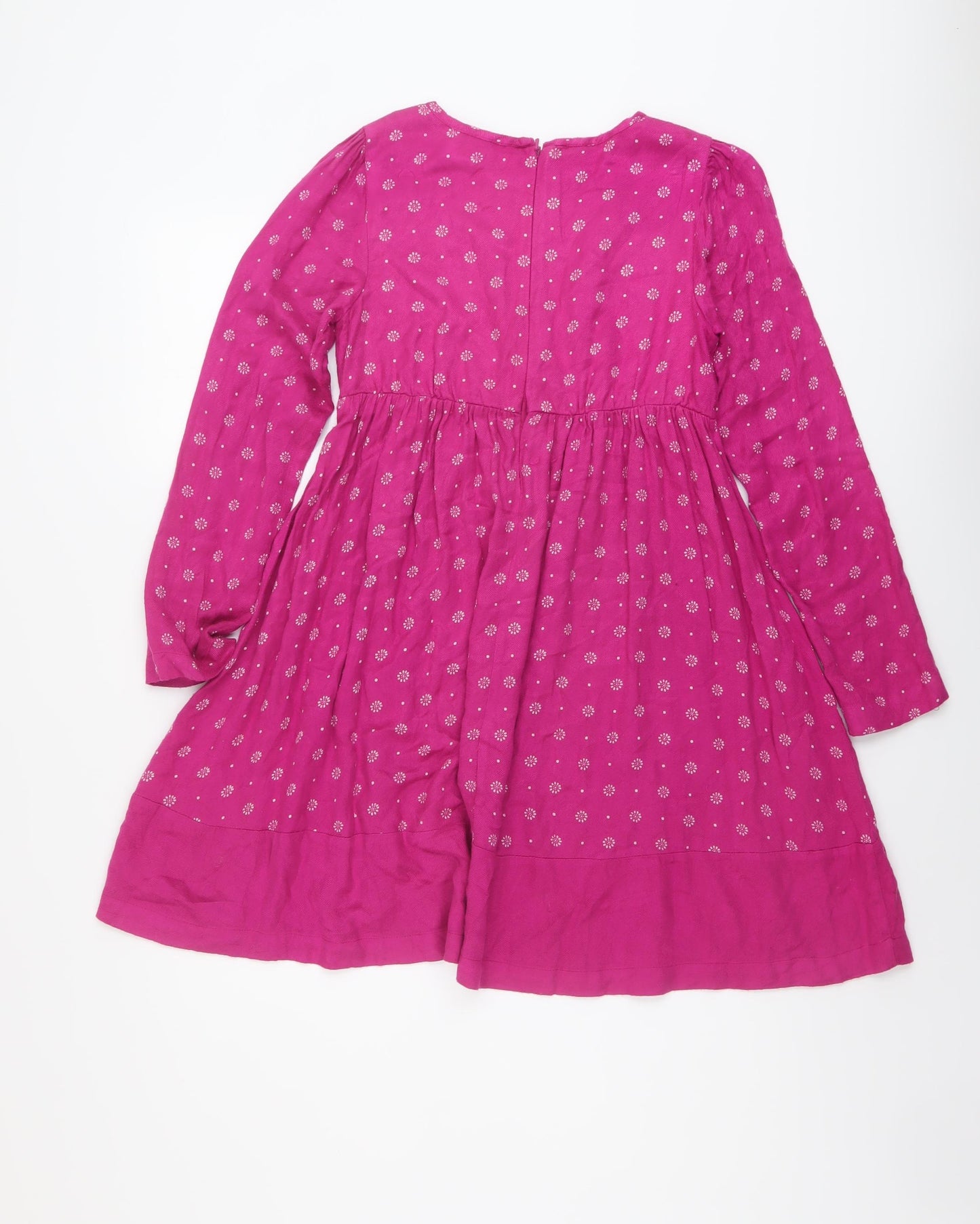 John Lewis Girls Pink Geometric Viscose A-Line Size 11 Years Round Neck Zip