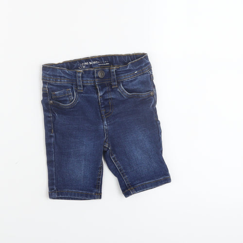 Denim & Co. Boys Blue Cotton Bermuda Shorts Size 2 Years Regular Zip