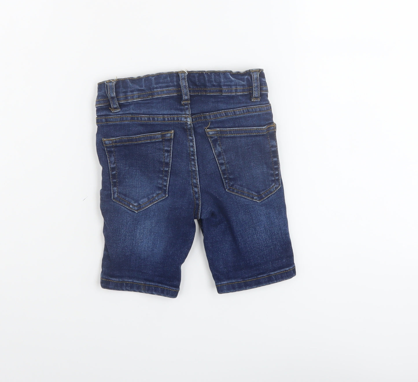 Denim & Co. Boys Blue Cotton Bermuda Shorts Size 2 Years Regular Zip