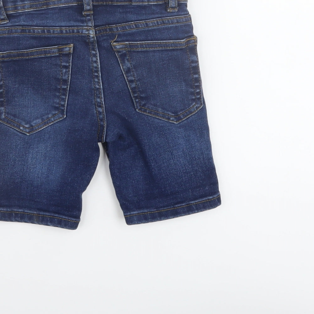 Denim & Co. Boys Blue Cotton Bermuda Shorts Size 2 Years Regular Zip