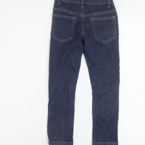 Marks and Spencer Boys Blue Cotton Straight Jeans Size 4-5 Years Regular Button