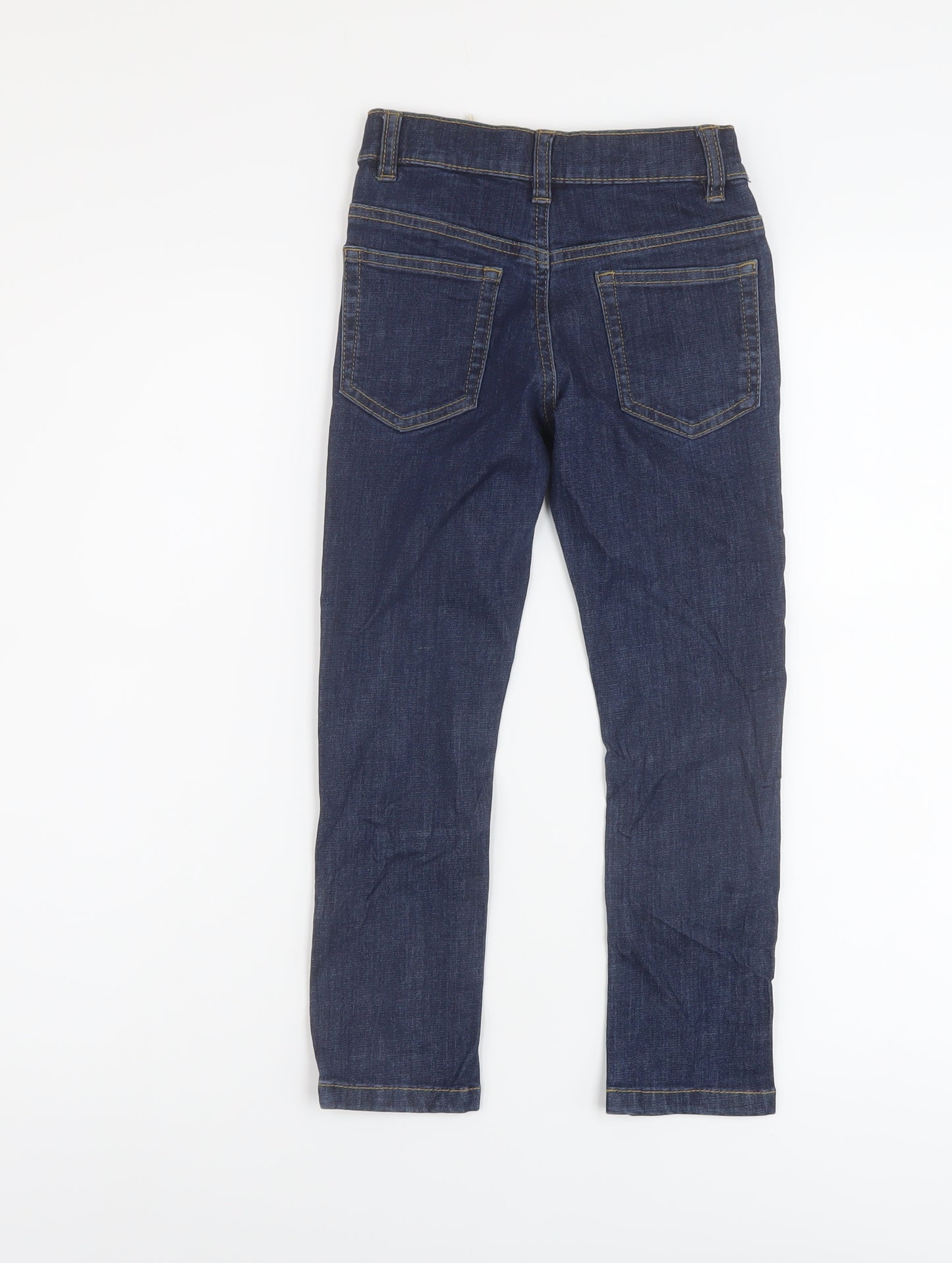 Marks and Spencer Boys Blue Cotton Straight Jeans Size 4-5 Years Regular Button