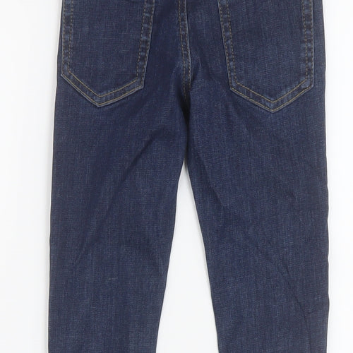 Marks and Spencer Boys Blue Cotton Straight Jeans Size 4-5 Years Regular Button