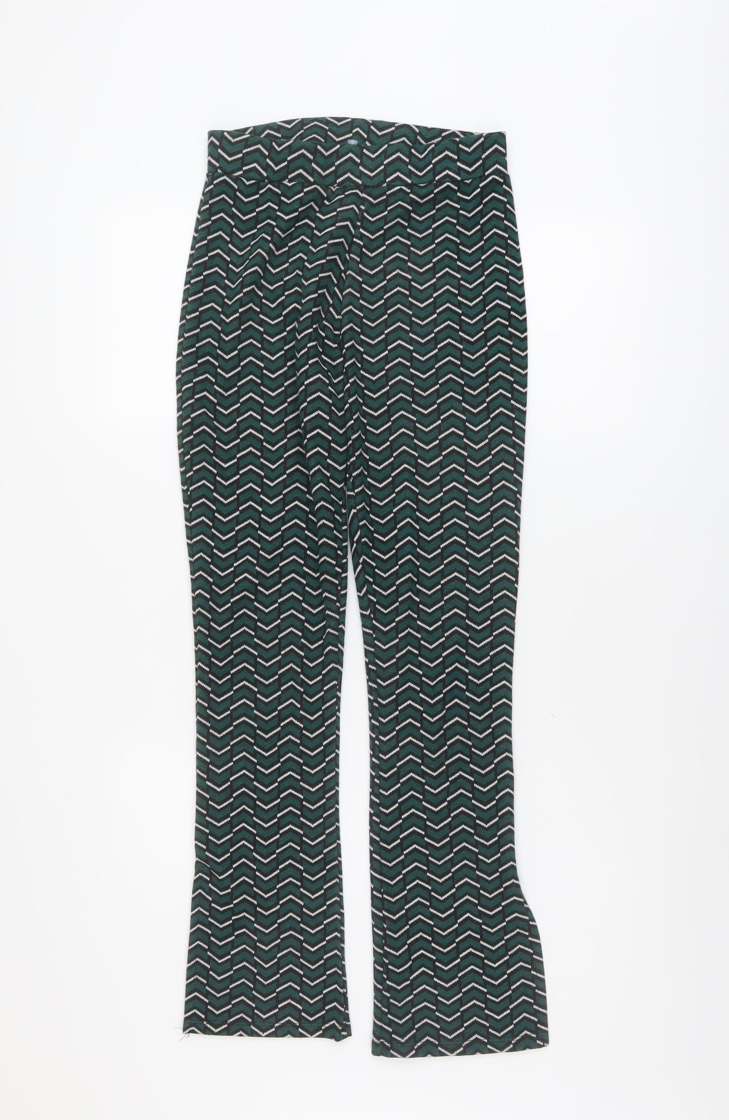 New Look Girls Green Geometric Polyester Sweatpants Trousers Size 12-13 Years Regular Pullover