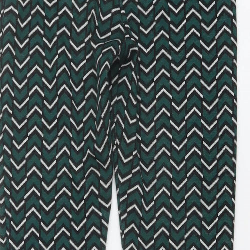 New Look Girls Green Geometric Polyester Sweatpants Trousers Size 12-13 Years Regular Pullover