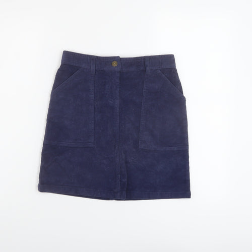John Lewis Girls Blue Cotton A-Line Skirt Size 12 Years Regular Button