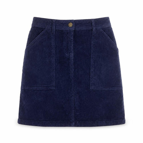 John Lewis Girls Blue Cotton A-Line Skirt Size 12 Years Regular Button