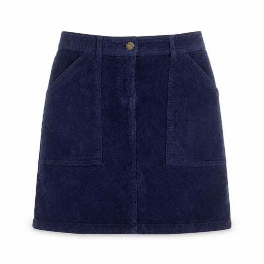 John Lewis Girls Blue Cotton A-Line Skirt Size 12 Years Regular Button