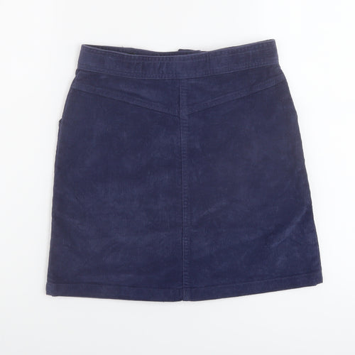 John Lewis Girls Blue Cotton A-Line Skirt Size 12 Years Regular Button