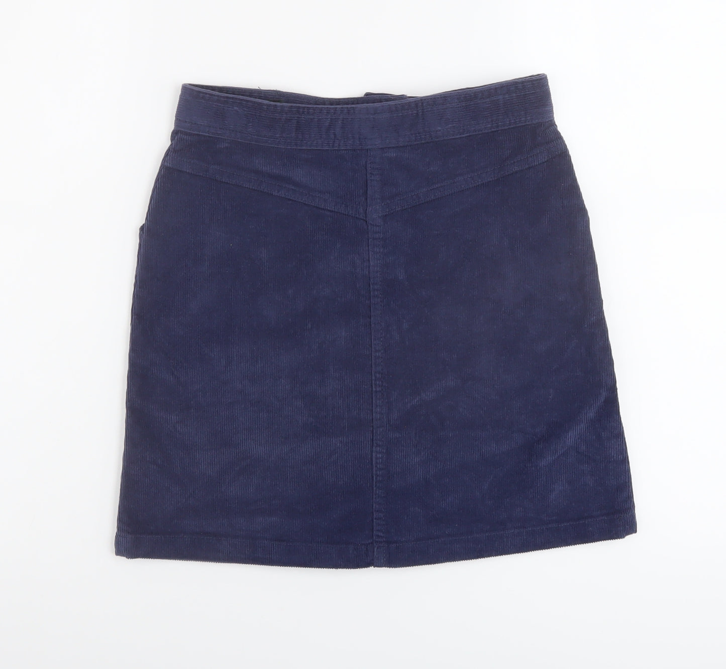 John Lewis Girls Blue Cotton A-Line Skirt Size 12 Years Regular Button