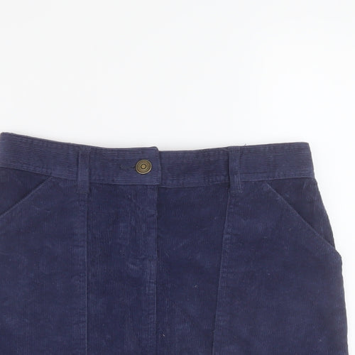John Lewis Girls Blue Cotton A-Line Skirt Size 12 Years Regular Button