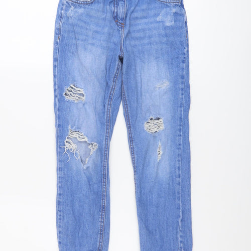 NEXT Girls Blue Cotton Straight Jeans Size 9 Years Regular Button