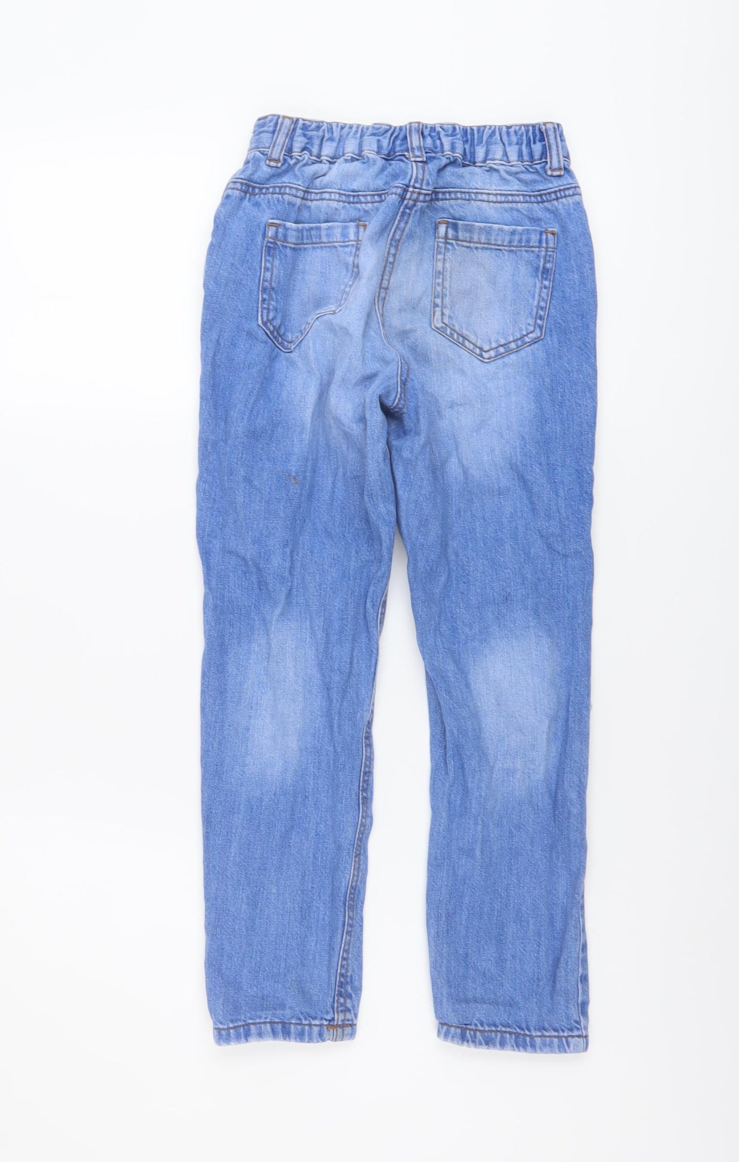 NEXT Girls Blue Cotton Straight Jeans Size 9 Years Regular Button