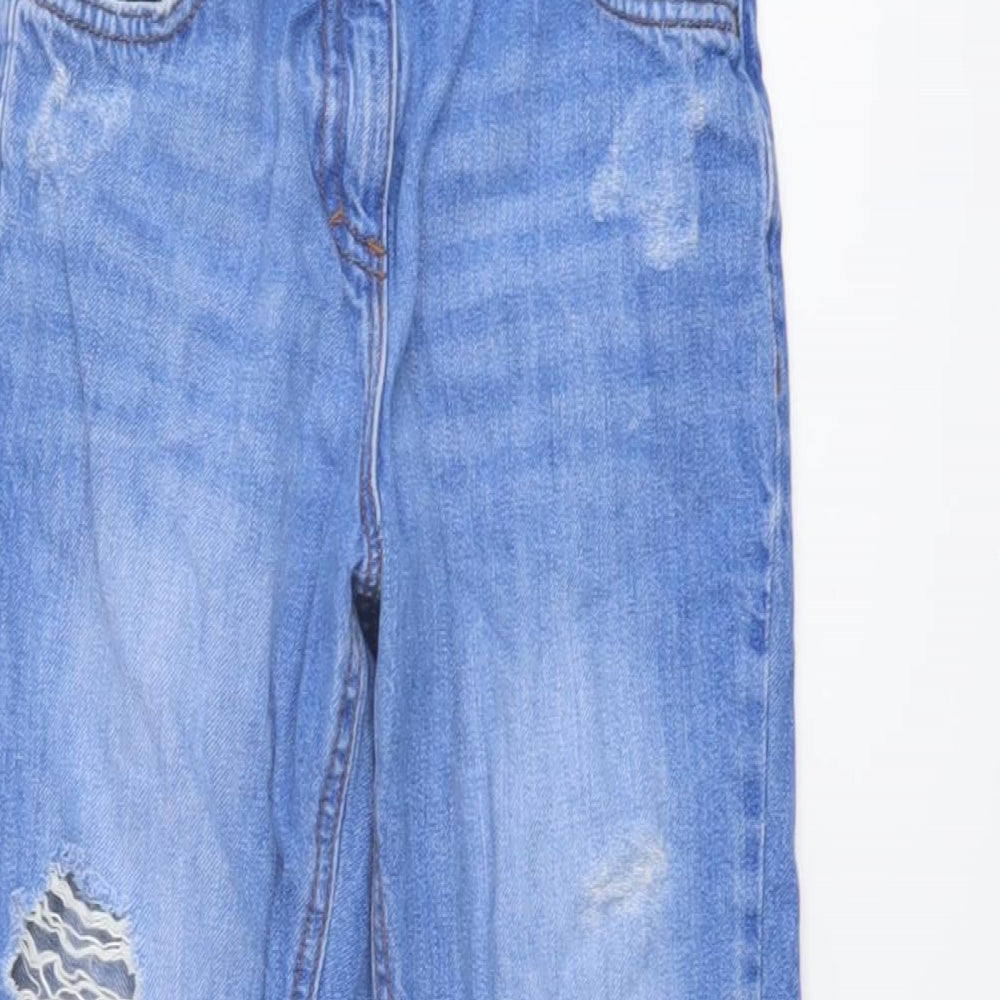 NEXT Girls Blue Cotton Straight Jeans Size 9 Years Regular Button