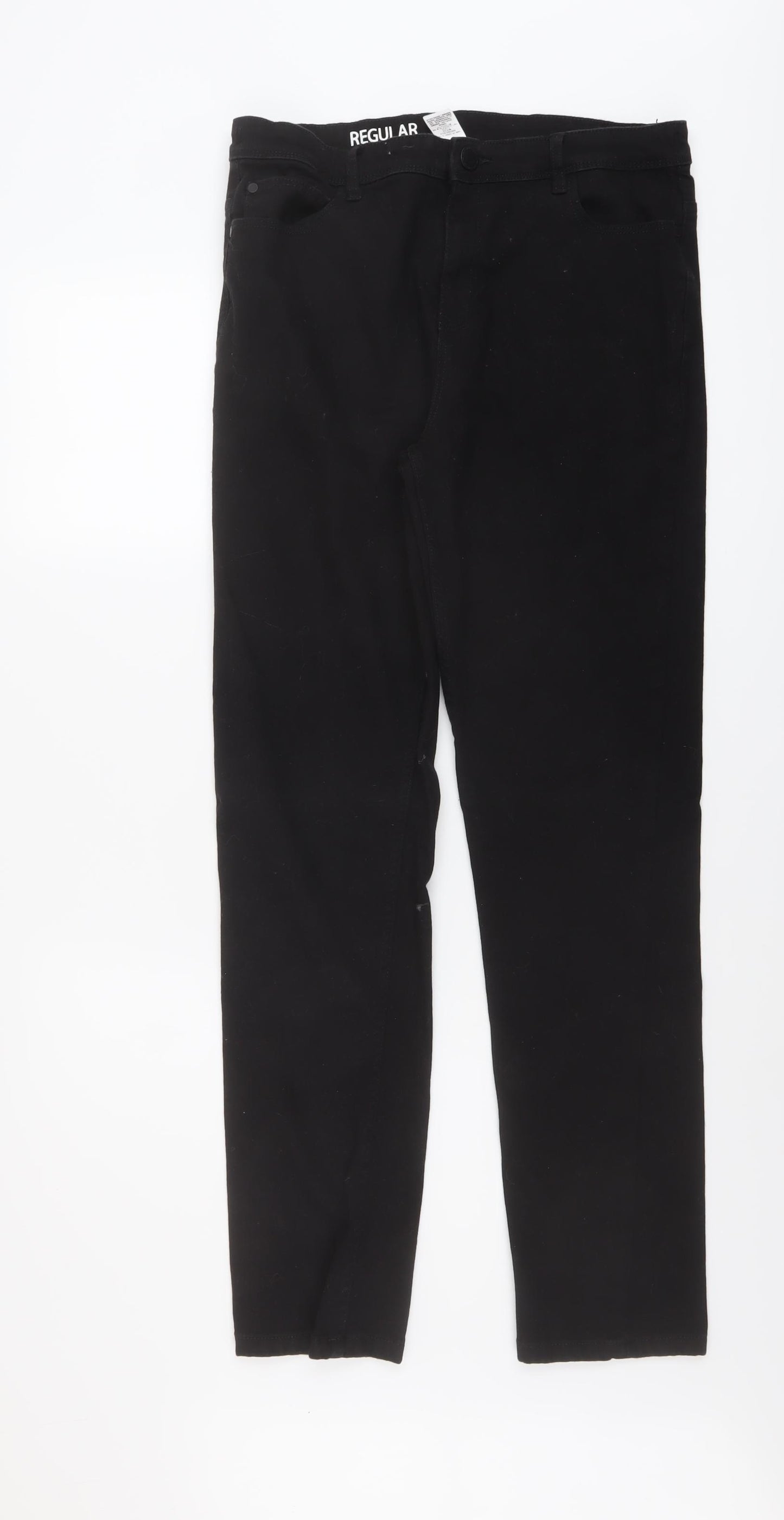 NEXT Boys Black Cotton Straight Jeans Size 16 Years Regular Button