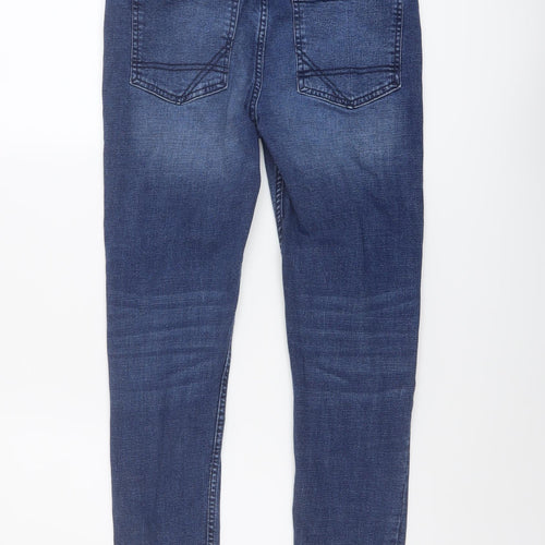 F&F Boys Blue Cotton Straight Jeans Size 13-14 Years Regular Button