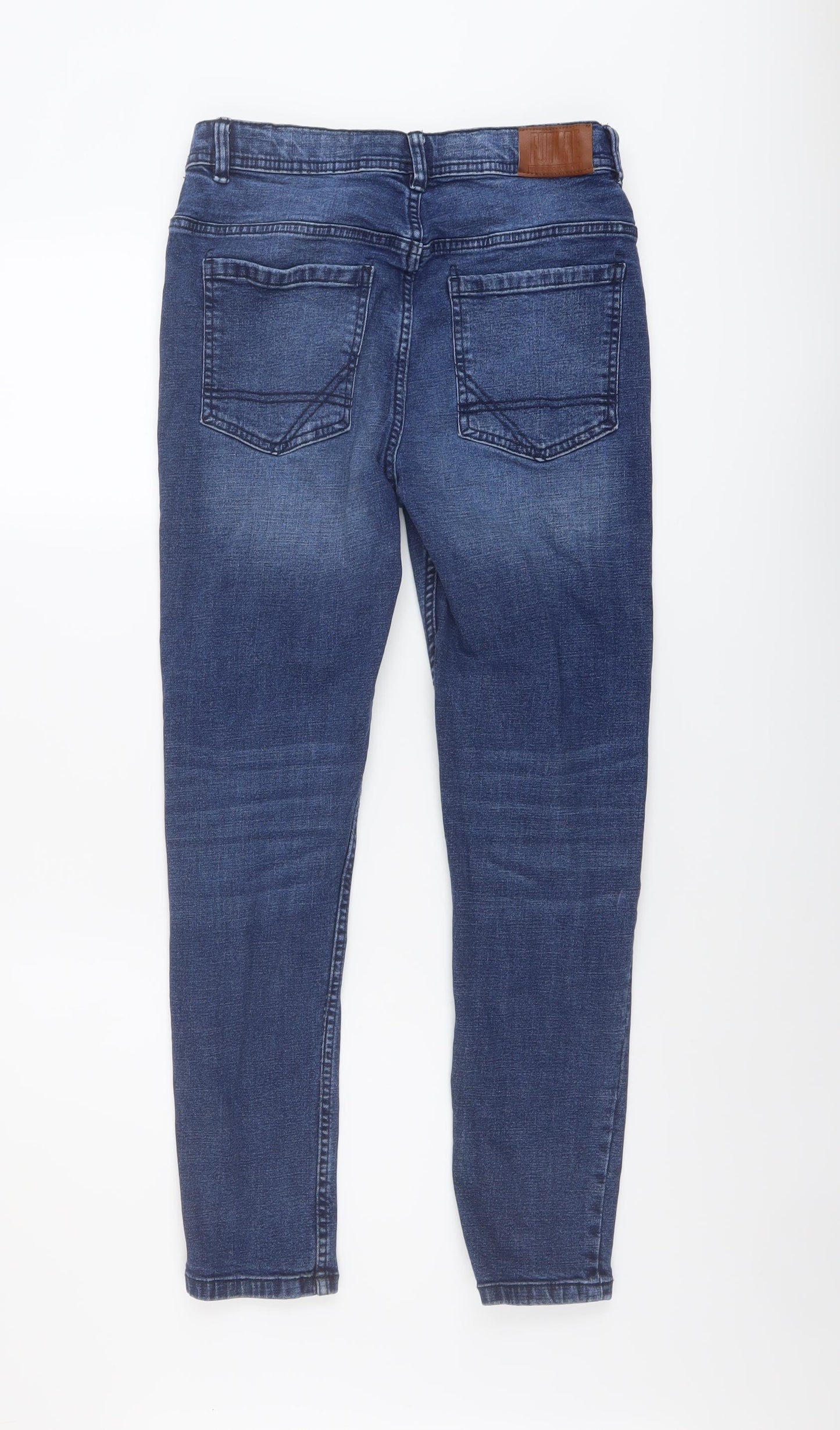 F&F Boys Blue Cotton Straight Jeans Size 13-14 Years Regular Button