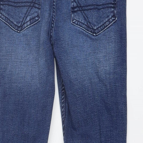 F&F Boys Blue Cotton Straight Jeans Size 13-14 Years Regular Button