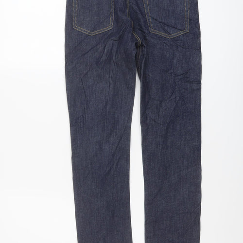 Marks and Spencer Boys Blue Cotton Straight Jeans Size 9-10 Years Regular Button