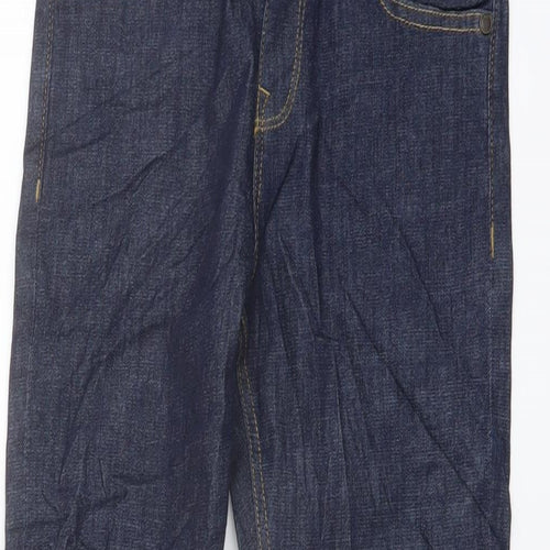 Marks and Spencer Boys Blue Cotton Straight Jeans Size 9-10 Years Regular Button