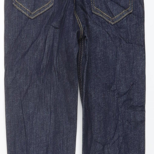 Marks and Spencer Boys Blue Cotton Straight Jeans Size 9-10 Years Regular Button