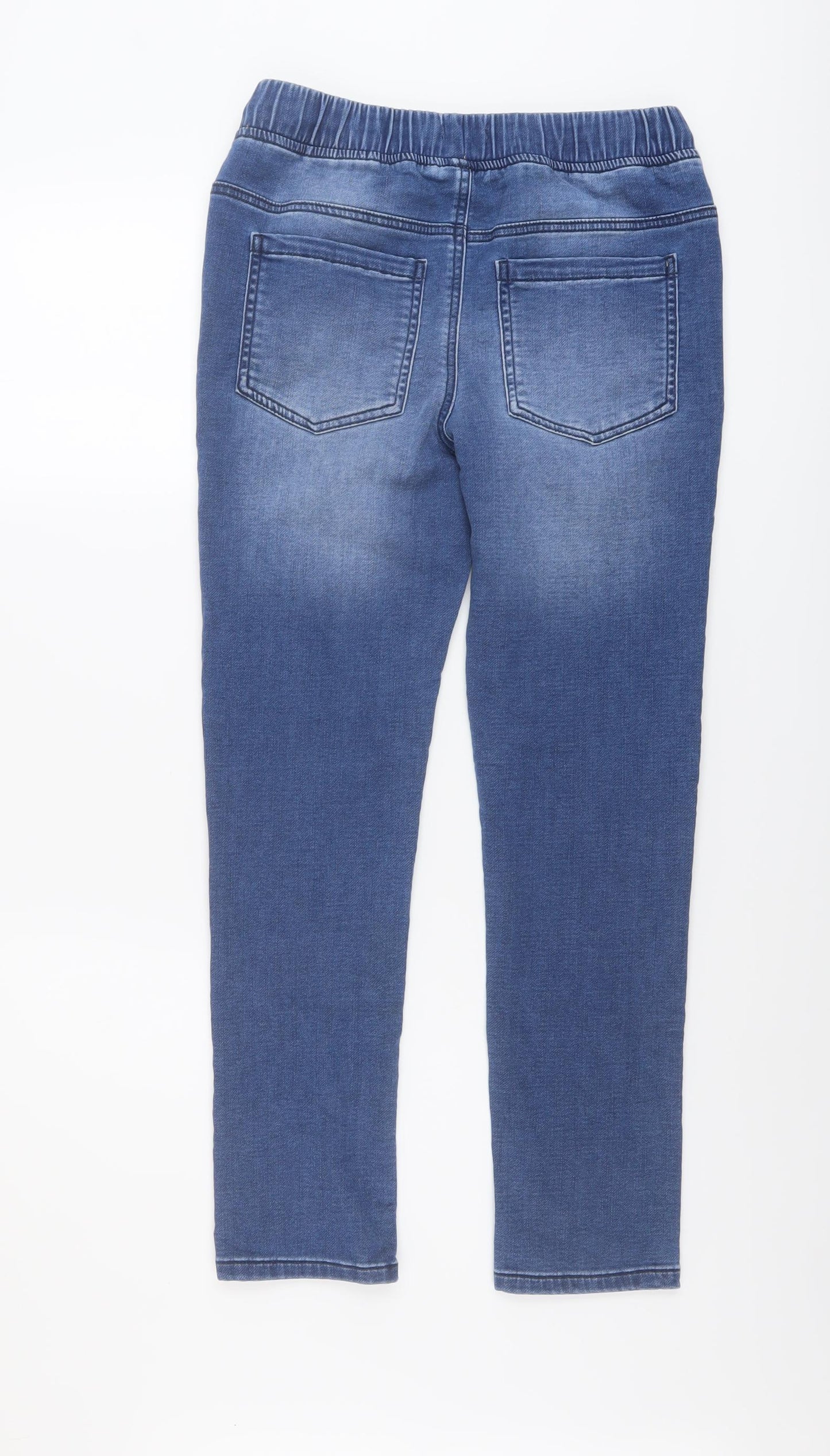 Matalan Boys Blue Cotton Straight Jeans Size 13 Years Regular Drawstring