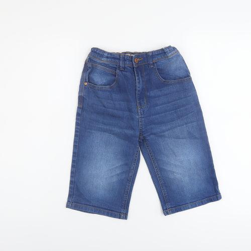 Denim & Co. Boys Blue Cotton Bermuda Shorts Size 12-13 Years Regular Zip