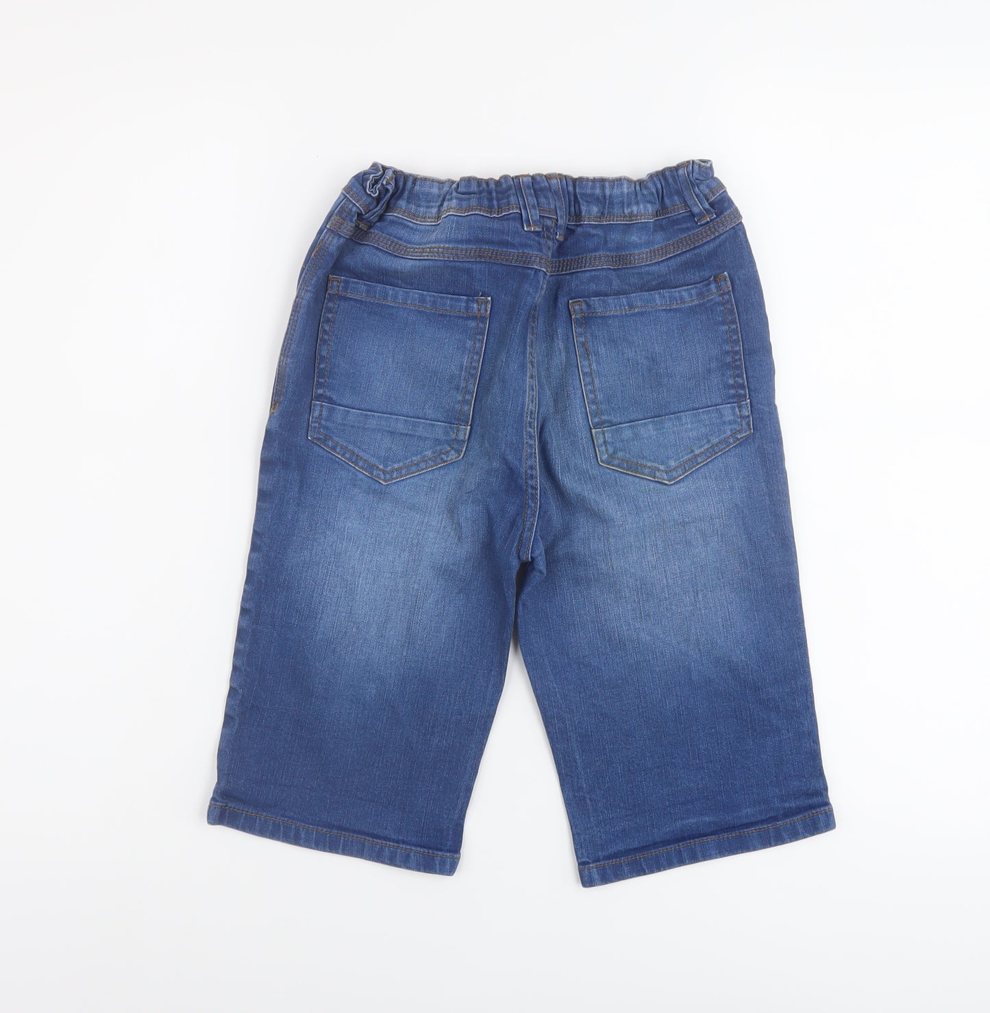 Denim & Co. Boys Blue Cotton Bermuda Shorts Size 12-13 Years Regular Zip
