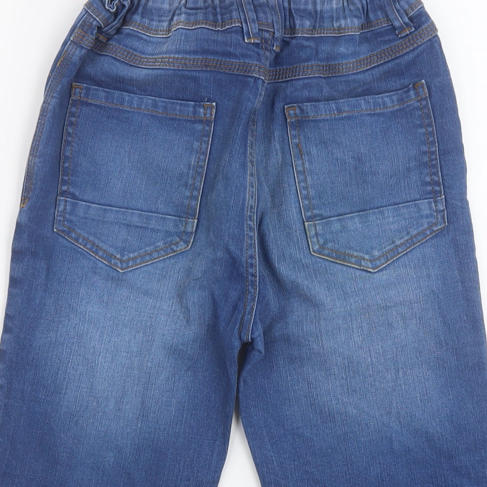 Denim & Co. Boys Blue Cotton Bermuda Shorts Size 12-13 Years Regular Zip
