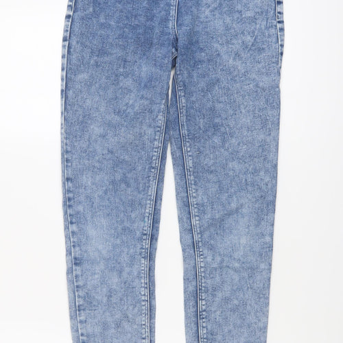 NEXT Girls Blue Cotton Skinny Jeans Size 12 Years Regular Pullover