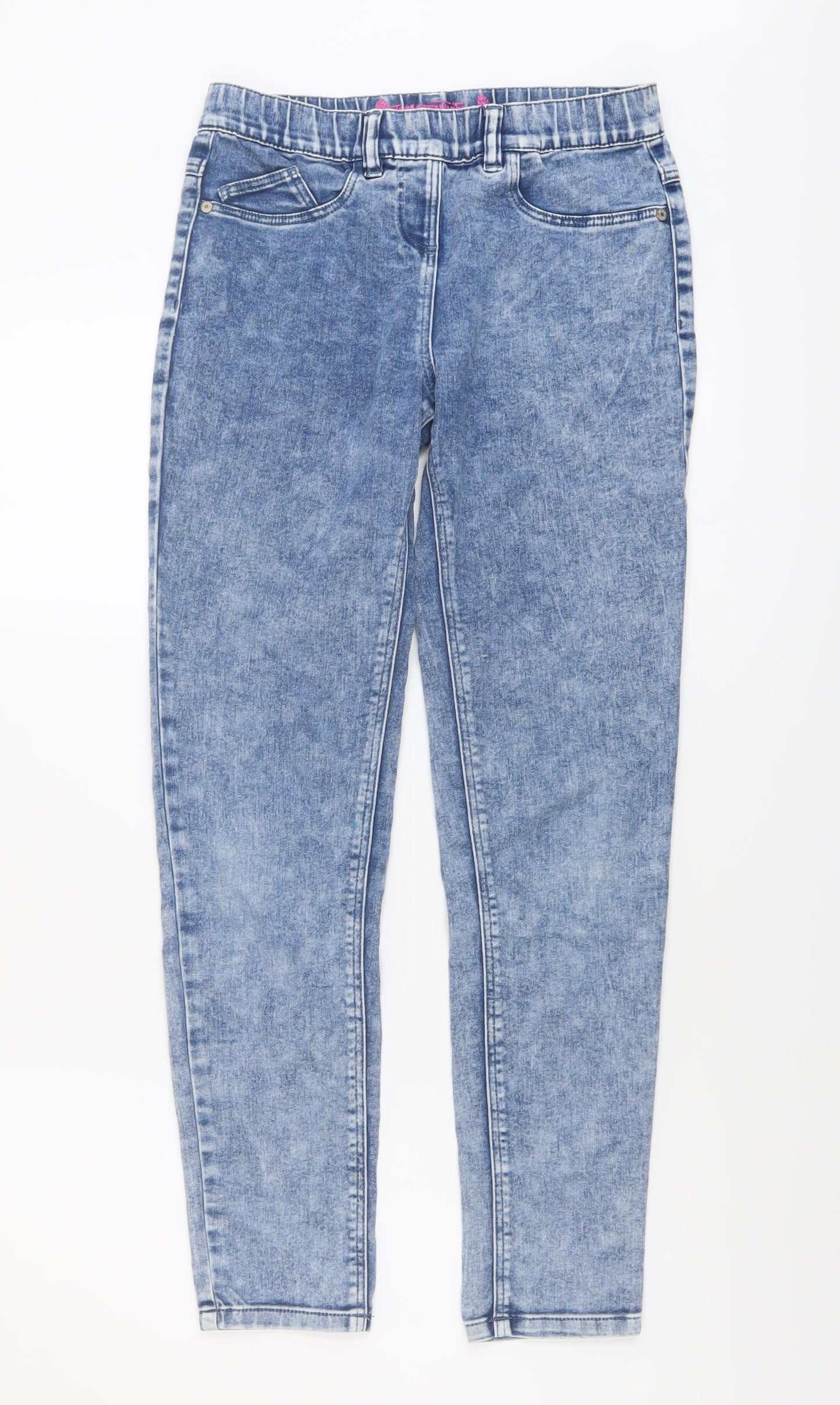 NEXT Girls Blue Cotton Skinny Jeans Size 12 Years Regular Pullover
