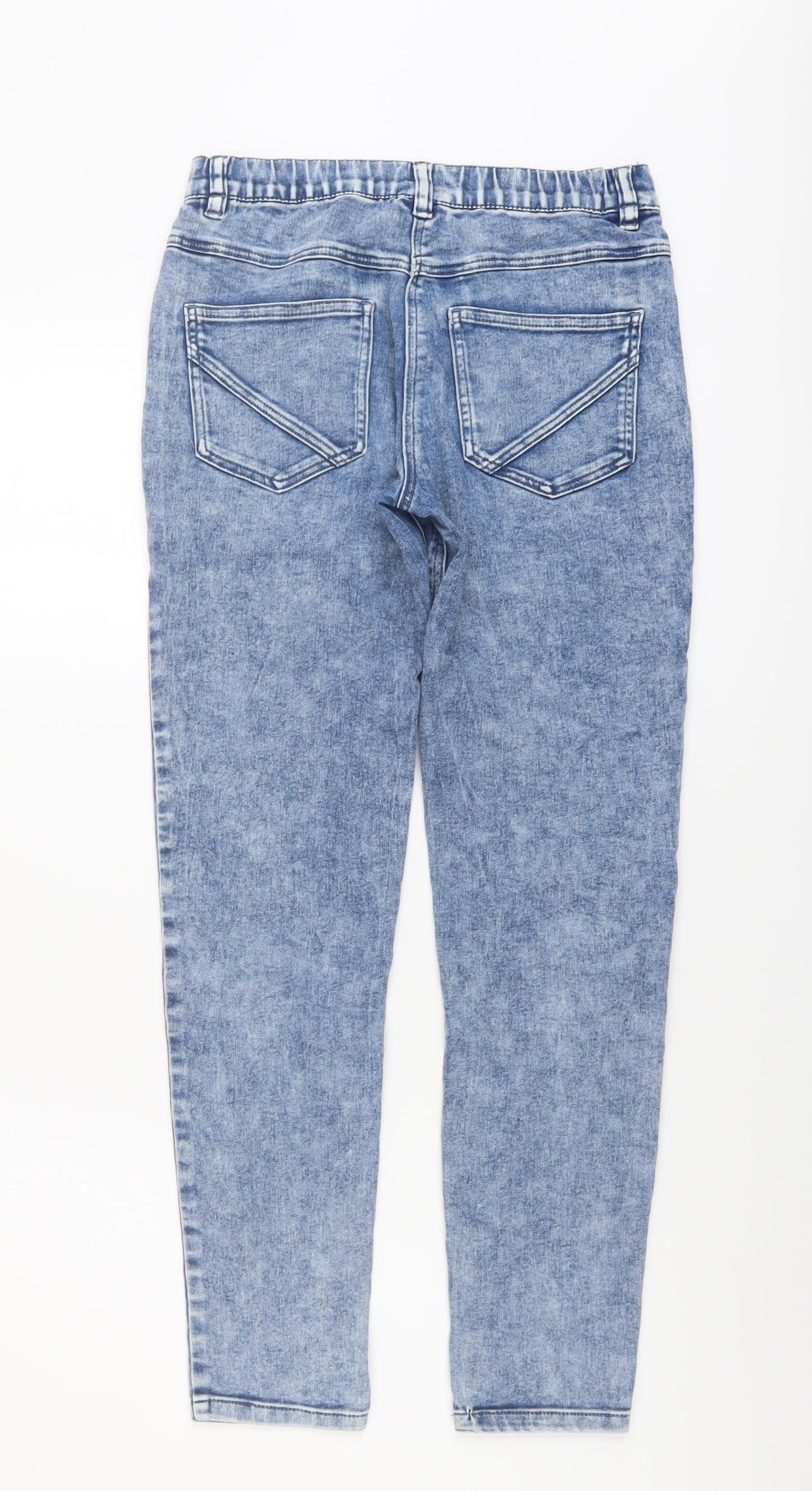 NEXT Girls Blue Cotton Skinny Jeans Size 12 Years Regular Pullover