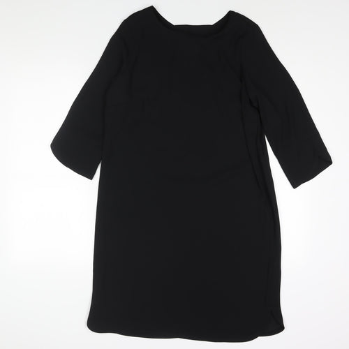 Marks and Spencer Womens Black Polyester Shift Size 12 Round Neck Pullover