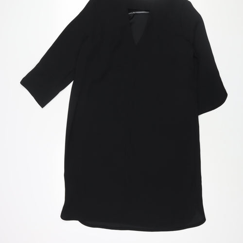 Marks and Spencer Womens Black Polyester Shift Size 12 Round Neck Pullover