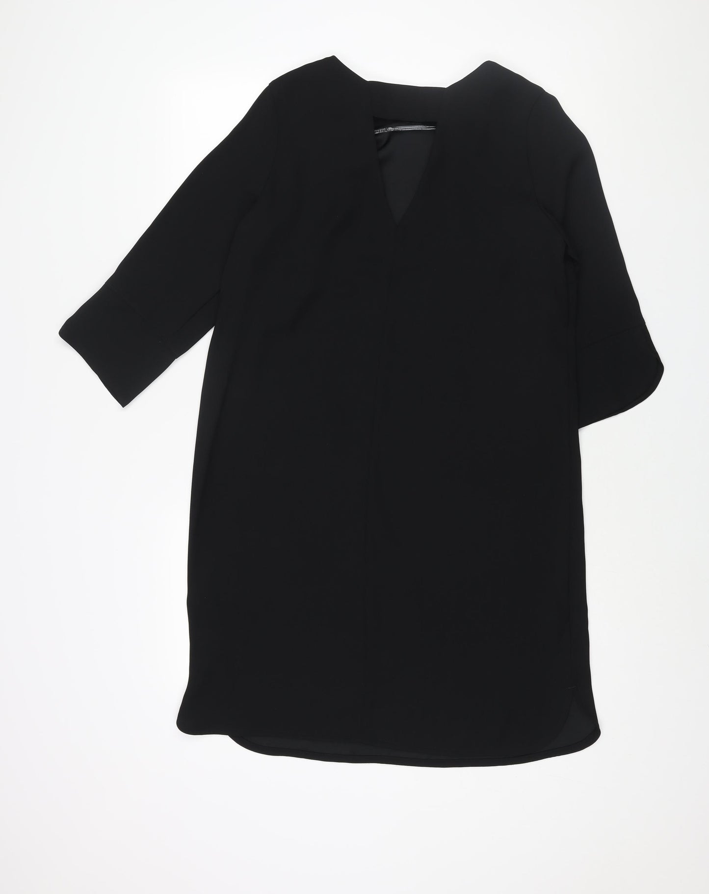 Marks and Spencer Womens Black Polyester Shift Size 12 Round Neck Pullover