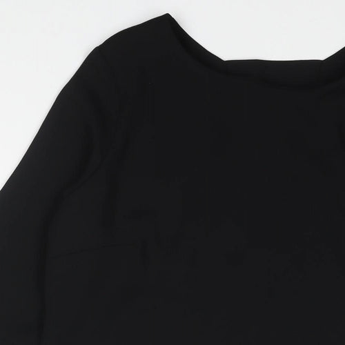Marks and Spencer Womens Black Polyester Shift Size 12 Round Neck Pullover