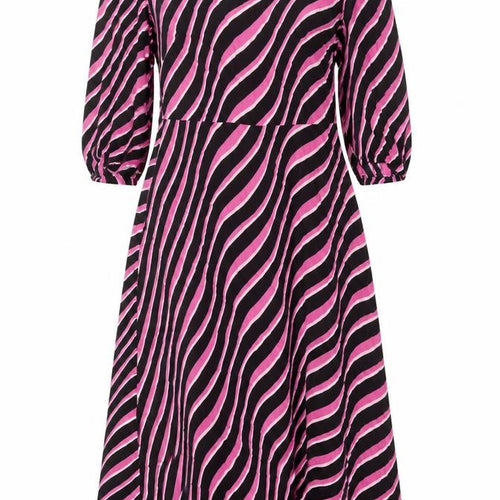 Marks and Spencer Womens Multicoloured Geometric Viscose A-Line Size 12 Round Neck Zip