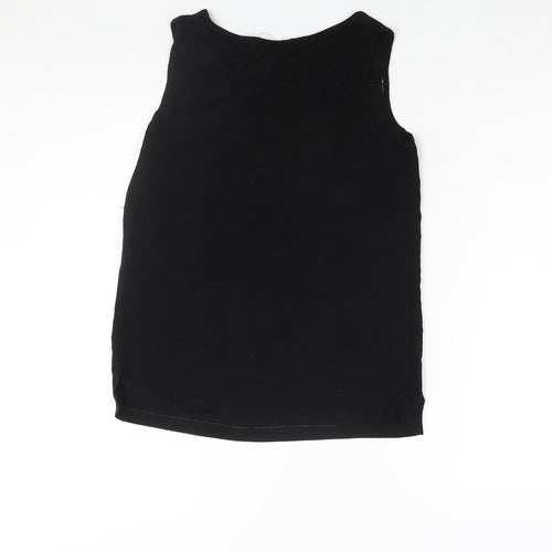 Warehouse Womens Black Polyester Camisole Blouse Size 10 Scoop Neck - Pocket Detail