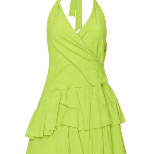ASOS Womens Green Polyester Camisole Blouse Size 10 Halter - Layered Frill
