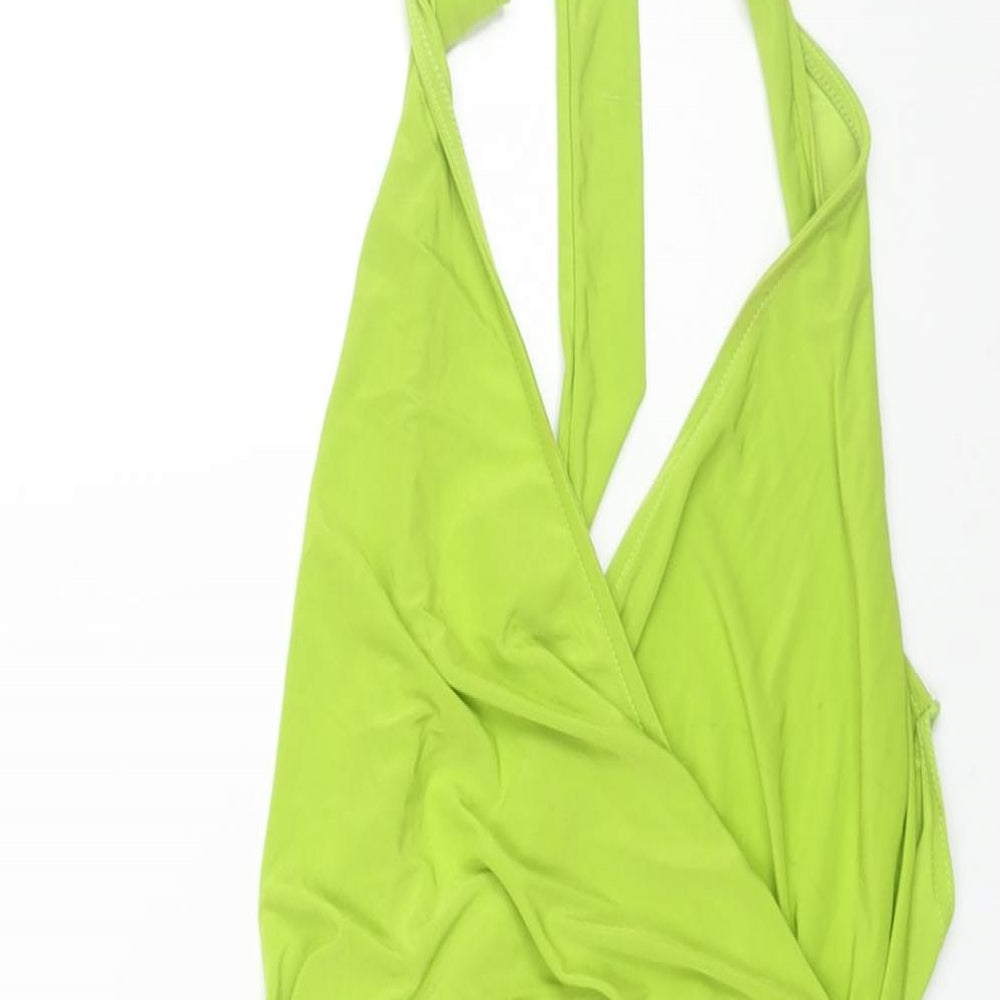 ASOS Womens Green Polyester Camisole Blouse Size 10 Halter - Layered Frill