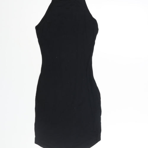 Missguided Womens Black Viscose Bodycon Size 6 Square Neck Pullover