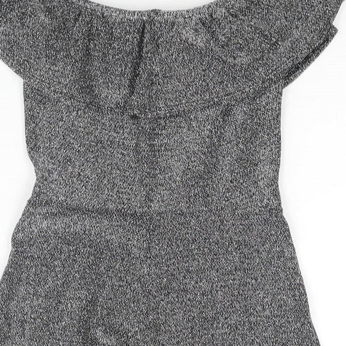 Miss Selfridge Womens Silver Nylon Playsuit One-Piece Size 6 Pullover - Frill