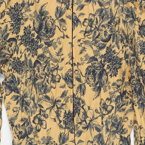 Nasty Gal Womens Multicoloured Floral Cotton Shift Size 10 Round Neck Zip - Drawstring Detail