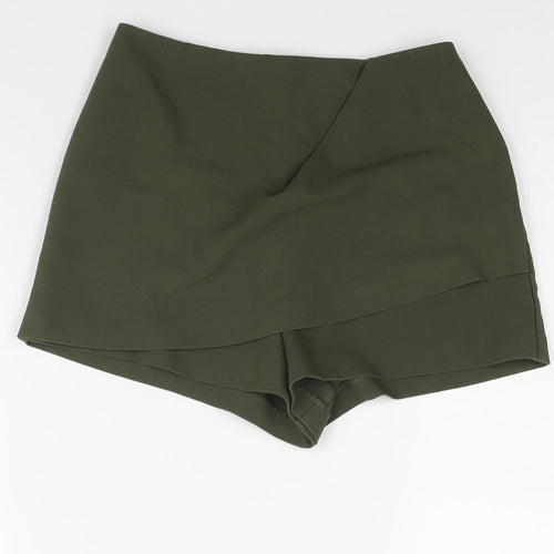 Missguided Womens Green Polyester Skort Skirt Size 8 Zip