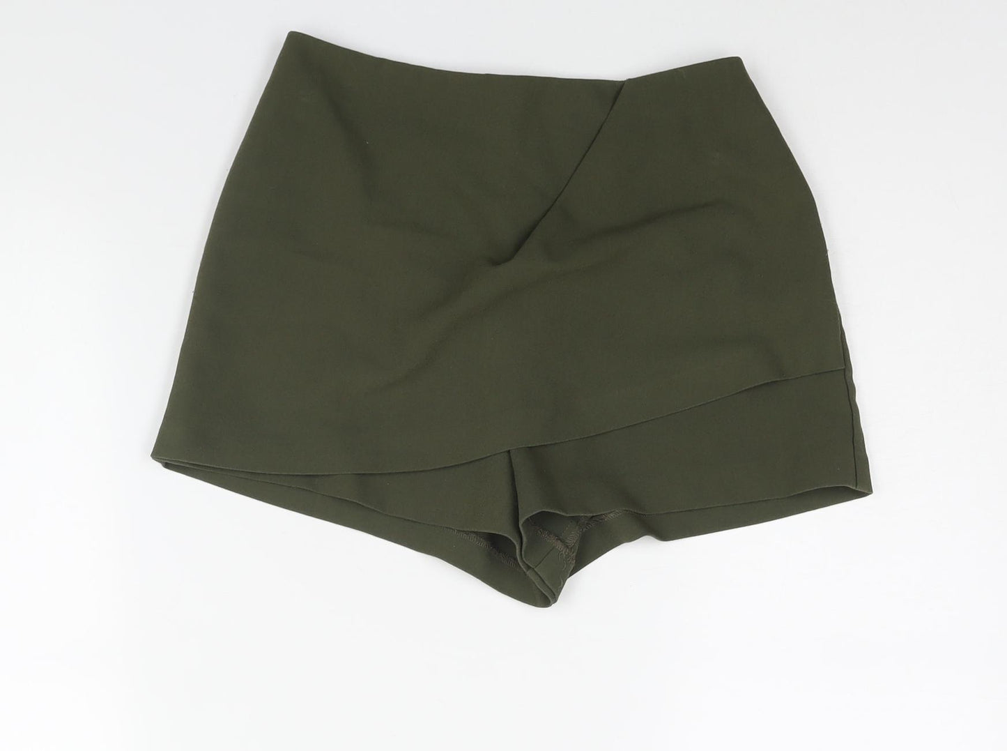 Missguided Womens Green Polyester Skort Skirt Size 8 Zip