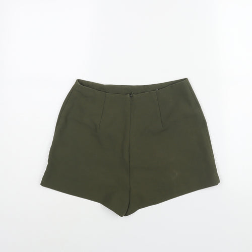 Missguided Womens Green Polyester Skort Skirt Size 8 Zip