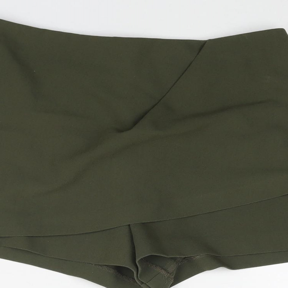 Missguided Womens Green Polyester Skort Skirt Size 8 Zip