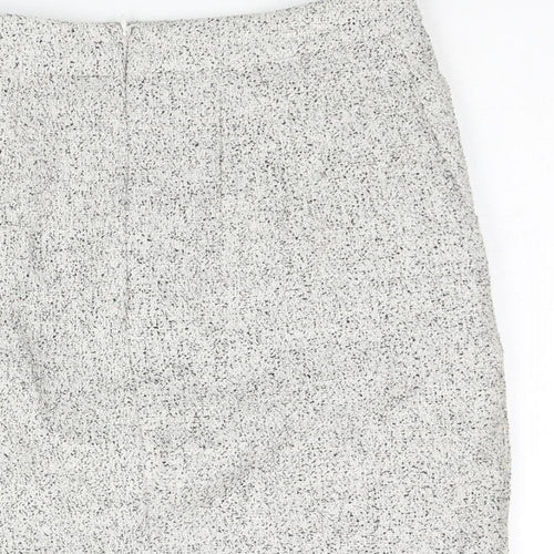 H&M Womens White Cotton Straight & Pencil Skirt Size 10 Zip